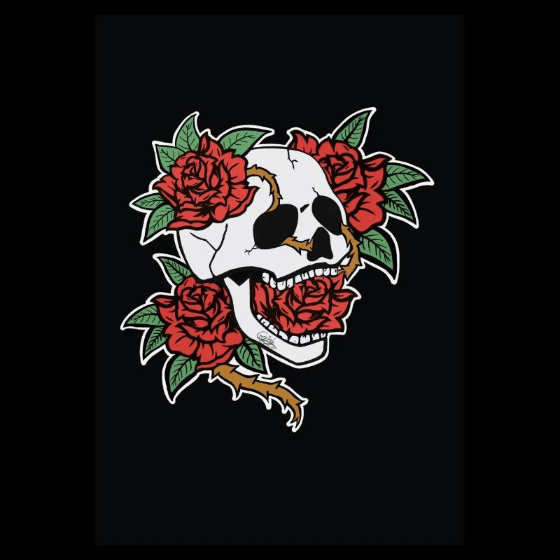Crâne et roses