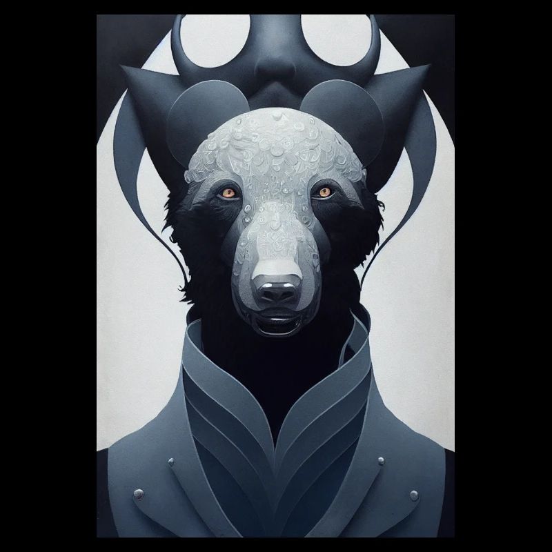 Panda Bär Eisbär Comic Portrait