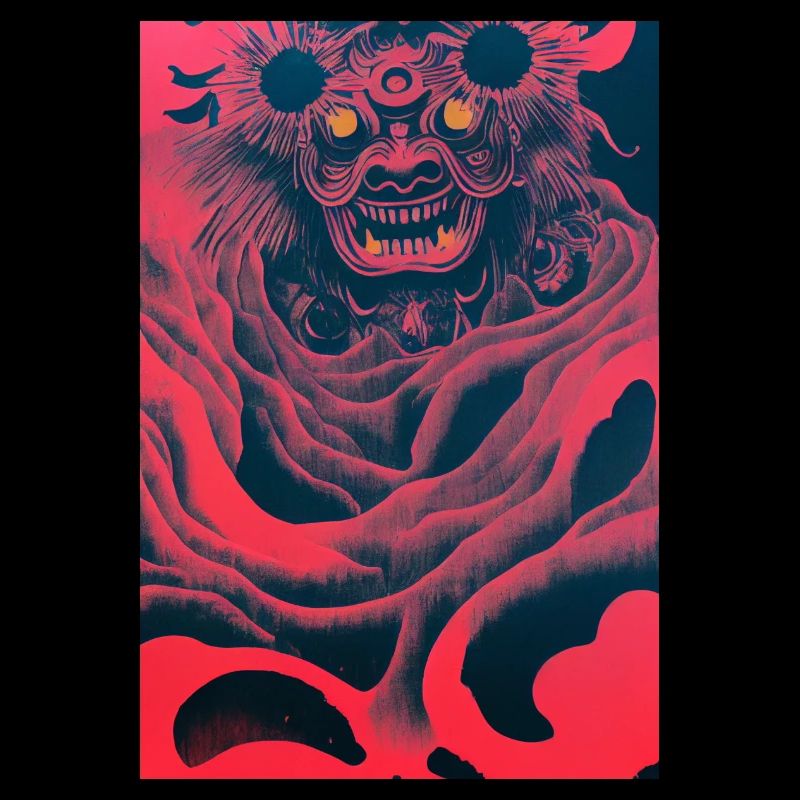 Japan Mask Hannya Demon Judo Fight Warrior Devil