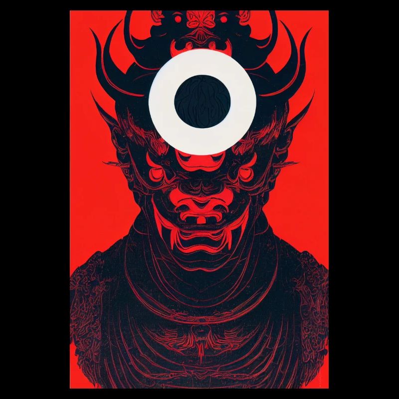 Japan Mask Hannya Demon Judo Fight Warrior Devil