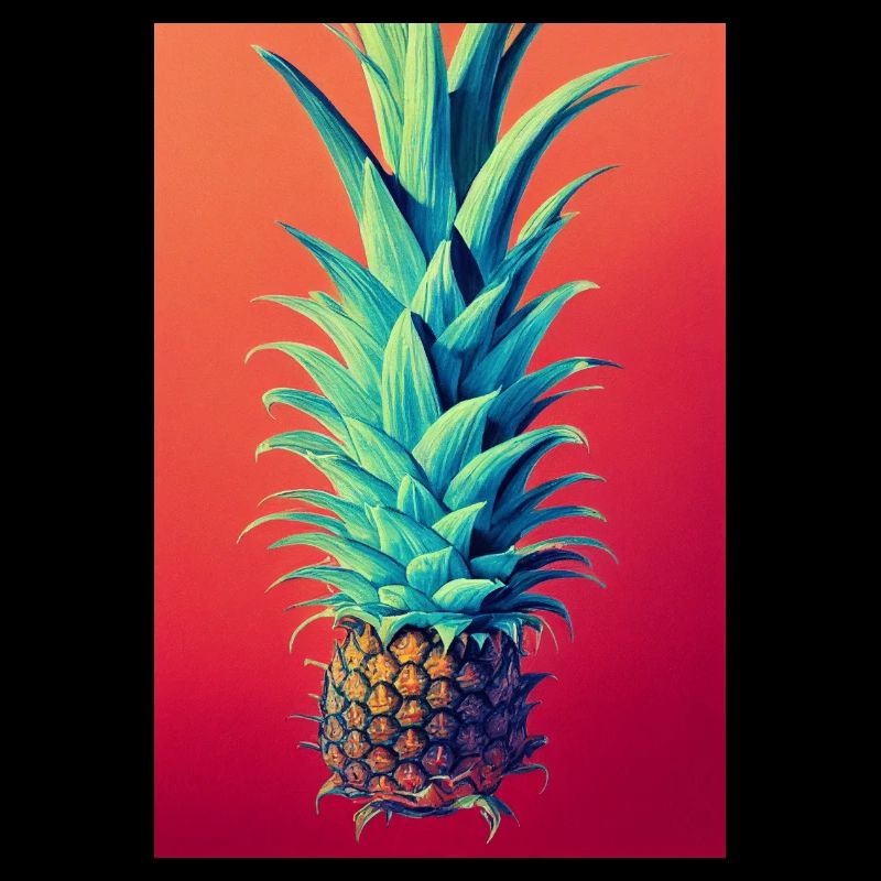 Pineapple painted with crayons