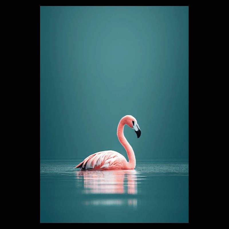 Flamant rose dans le lac