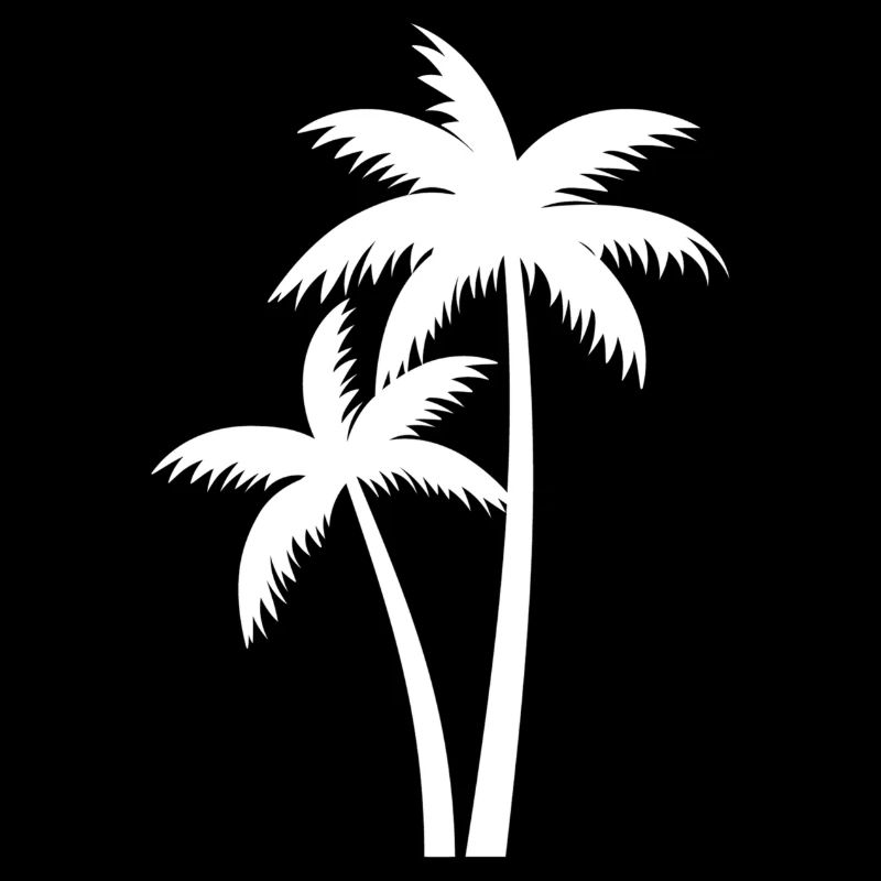 Weiße exotische Palmen