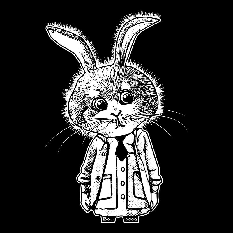 Lapin câlin comique en robe avec cravate.