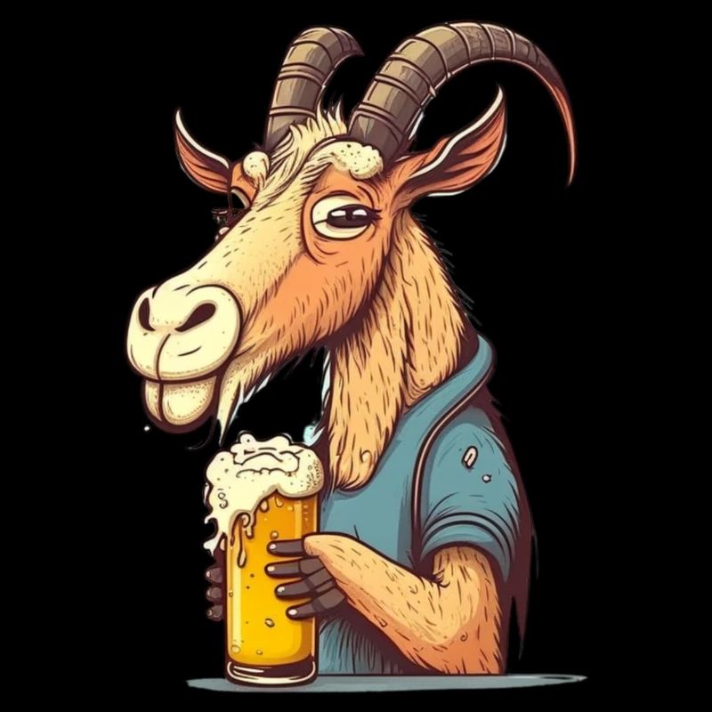 Lustiger Biertrinker, der Ziegenbock