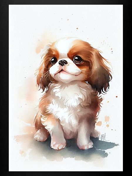 Charles Spaniel Chien Aquarelle