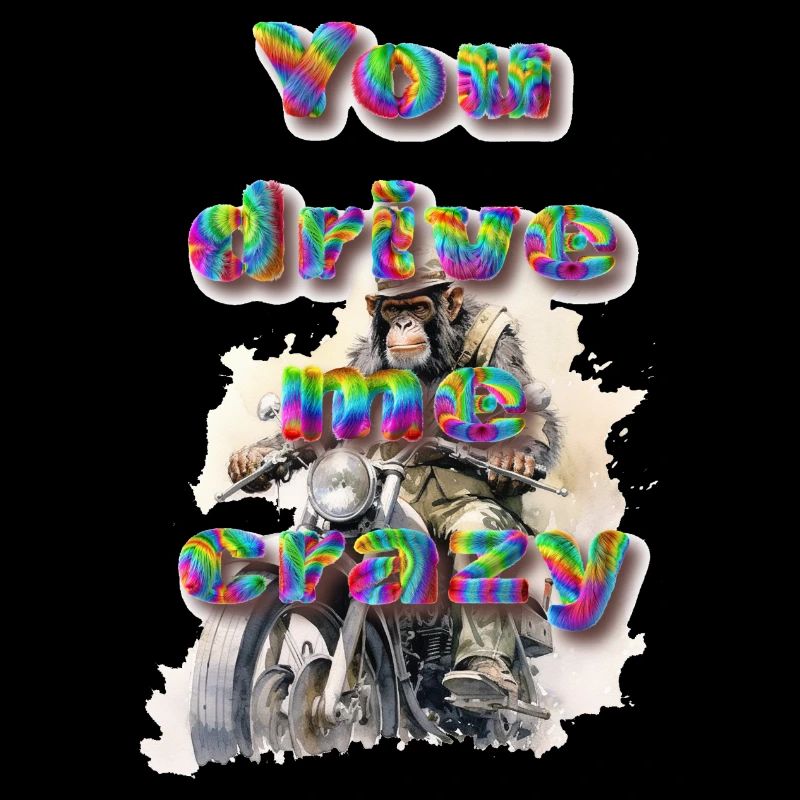 Monkey on motorcycle & cool chopper