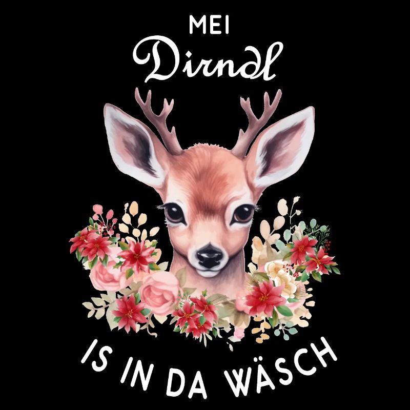 Mei Dirndl is in da Wäsch Hirschgeweih