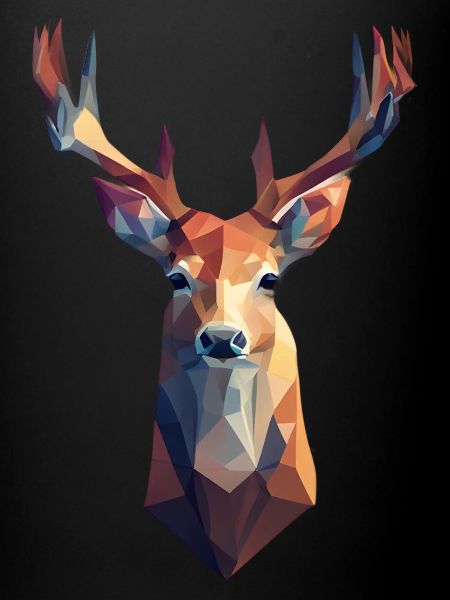 Cerf - Polygon Art