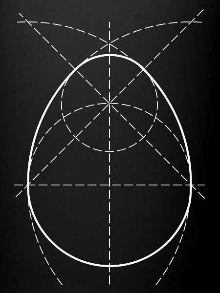 perfektes Osterei - Geometrie - Blaupause