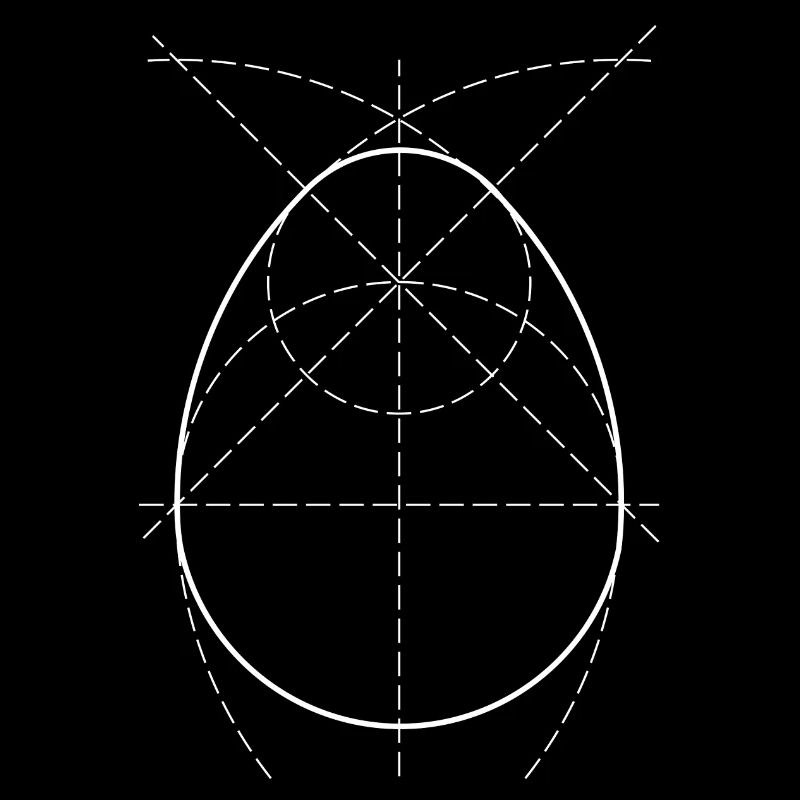 perfektes Osterei - Geometrie - Blaupause