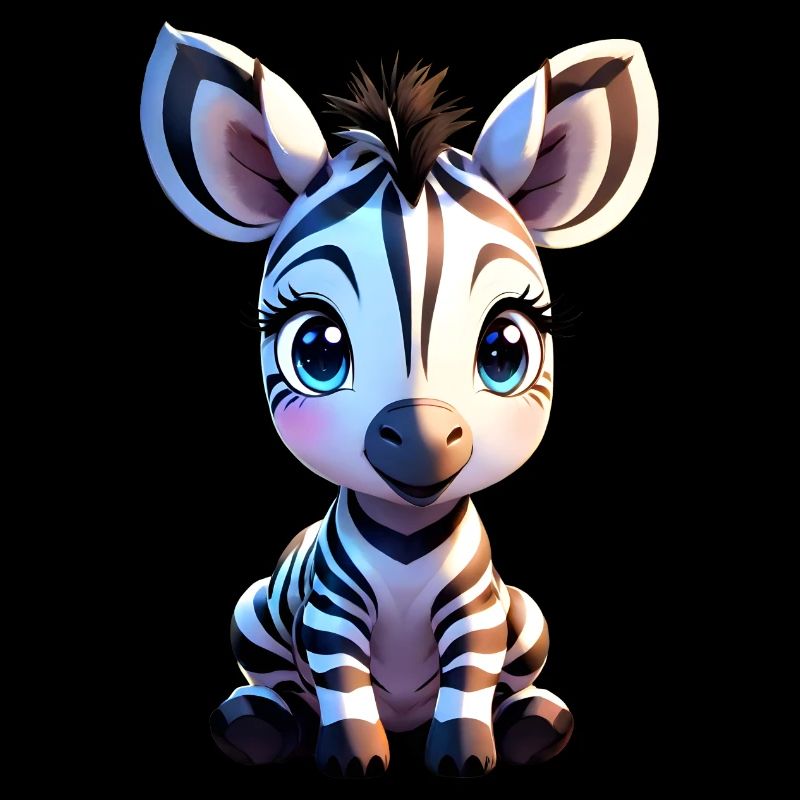 Mignon bébé zèbre isolé