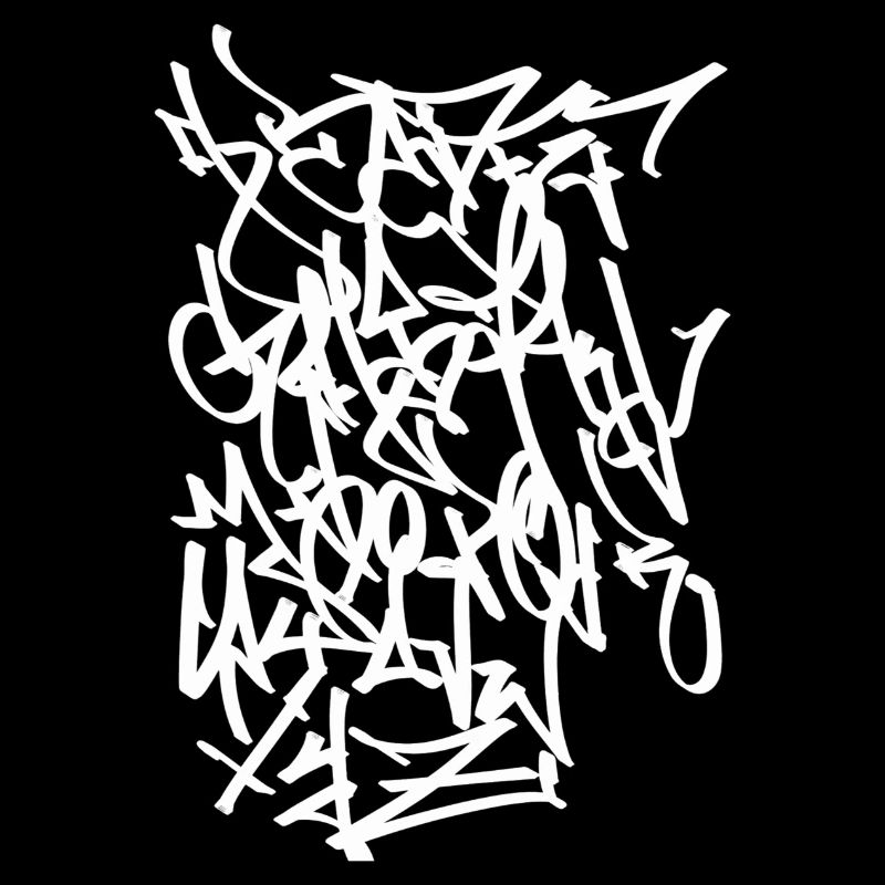 Alphabet 2 Graffiti Tag Handstyle white
