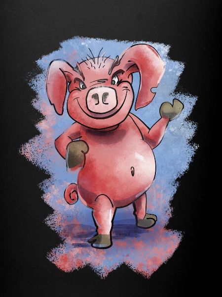 Grumpy funny piggy
