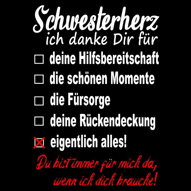Beste Schwester Geschenk von Bruder Schwesterherz