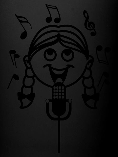 Singer with microphone