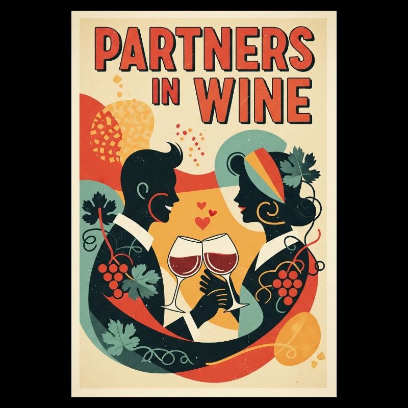 Partners in Wine – Romantisches Weinmotiv