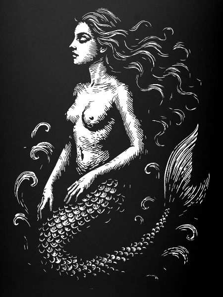 Silhouette de sirène mystique