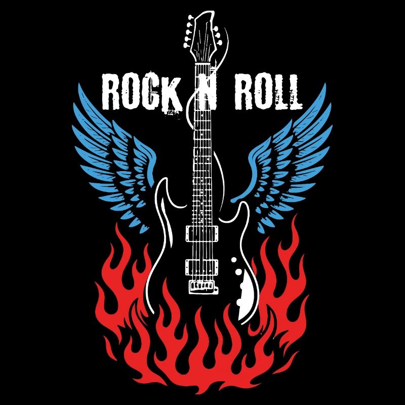Rock and Roll Guitar Flame Design