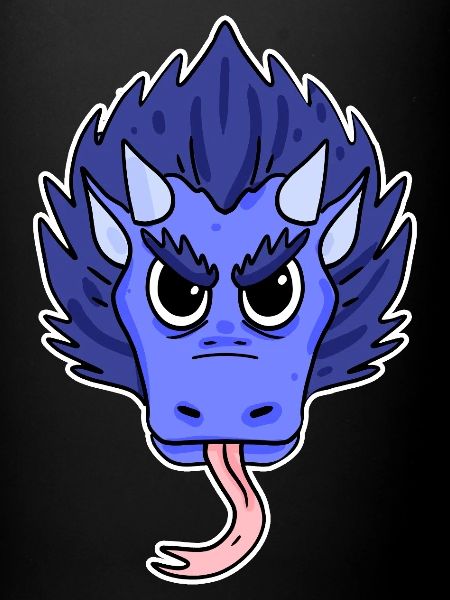 Dessin animé Dragon Bleu