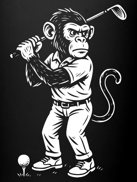 Chimp playing golf gift