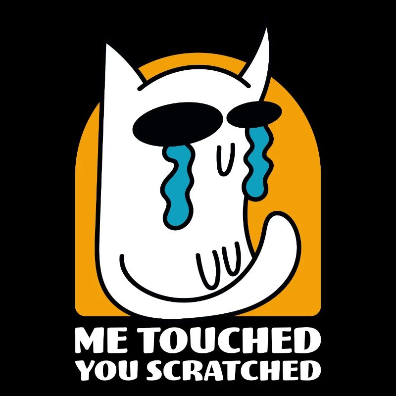 Moi Touché Vous Rayé Drôle De Chat Dessin Animé