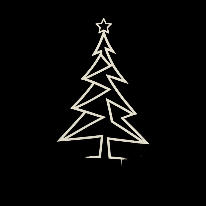 Urban Christmas Tree – Angular One-Line-Art Design
