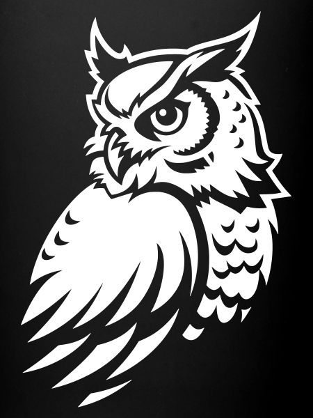 Wachsame Eule – Tattoo Silhouette