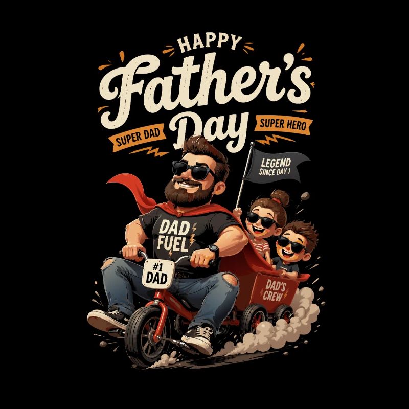 Father on a Festive Motorcycle – Father's Day