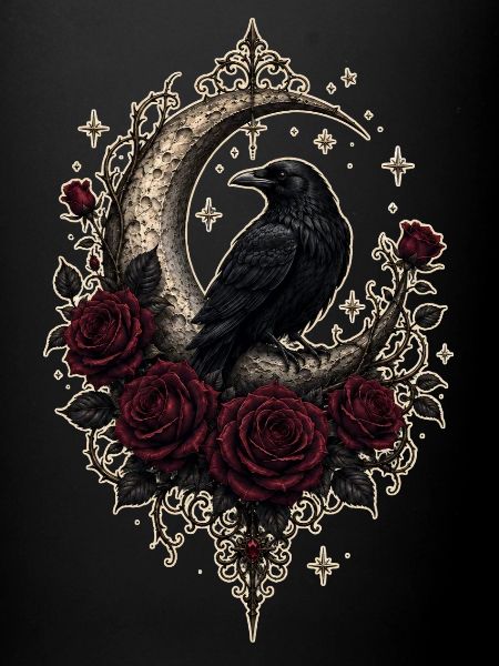 Dark Romantic Raven Moon