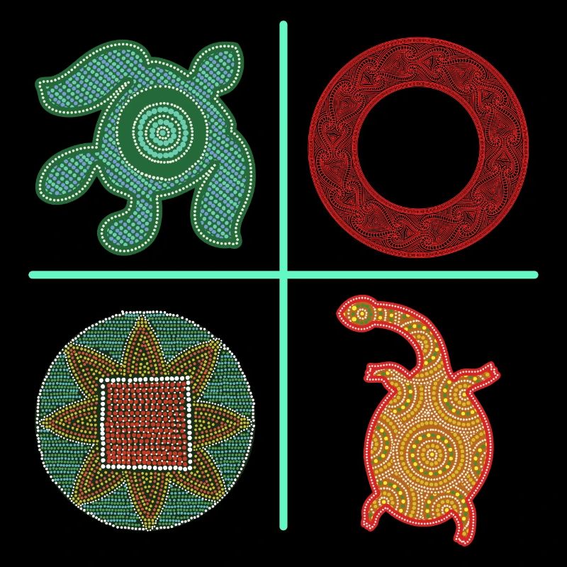 Aboriginal Australian Kunst - 4 Elemente