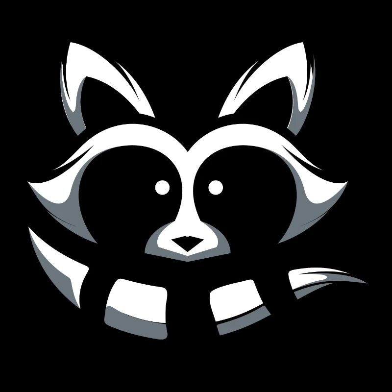 Waschbär im Minimalism-Design