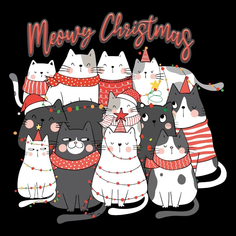 Miau Weihnachten Katzen Collage