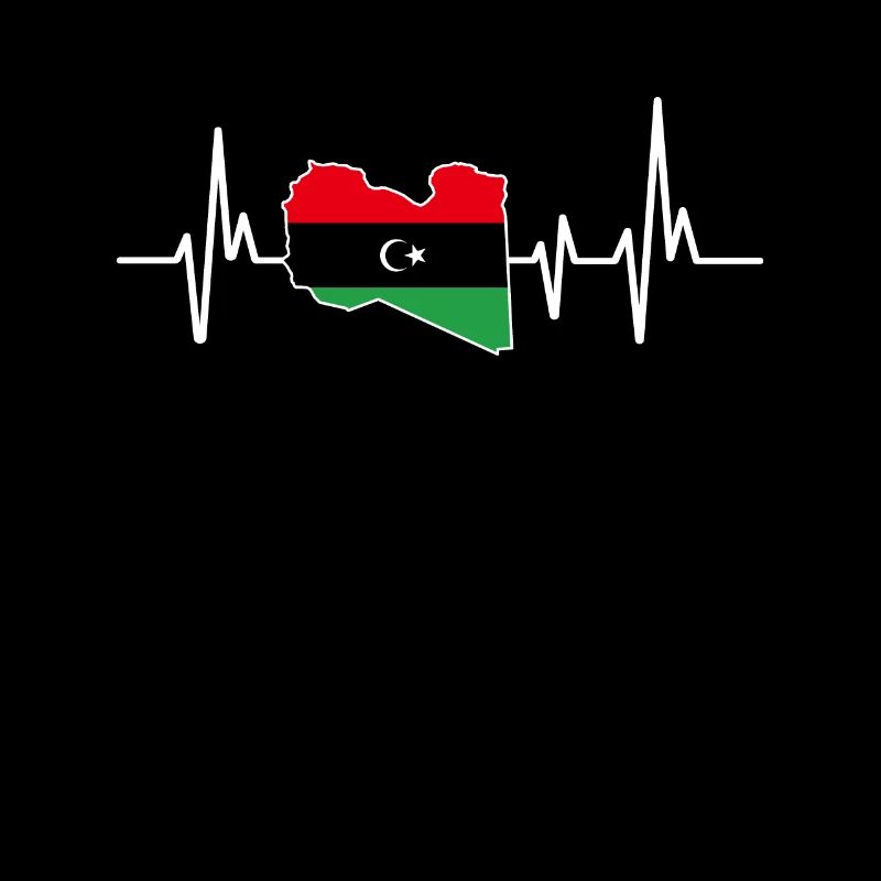 Heartbeat Design Drapeau libyen Libye