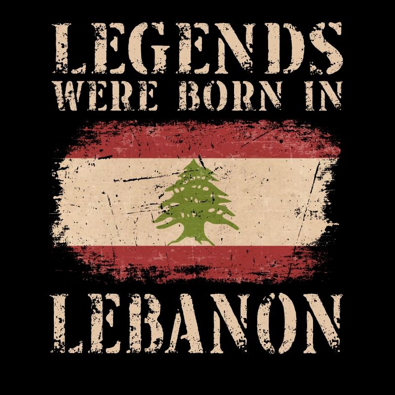 Vintage Design Drapeau Libanais Liban