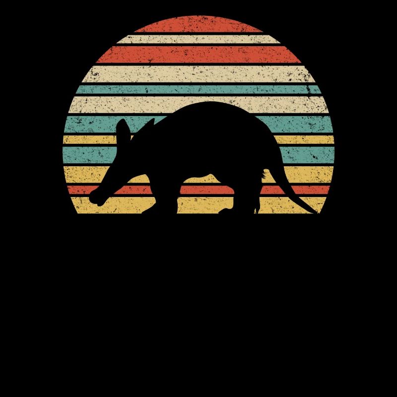 Conception Aardvark. Produit animal de zoo de style rétro