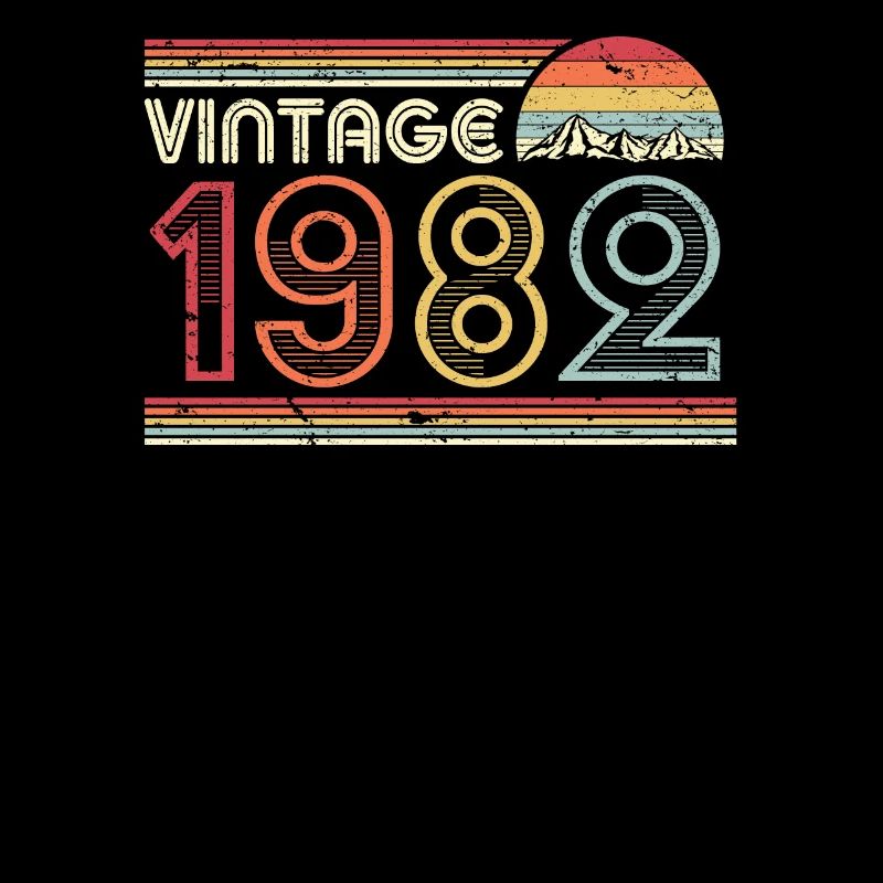 1982 Vintage Print, Geburtstagsgeschenk Tee. Retro