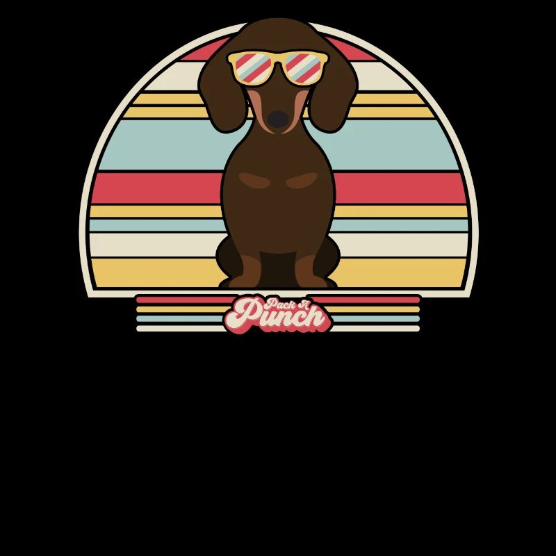 Impression de teckel. Graphique de style rétro