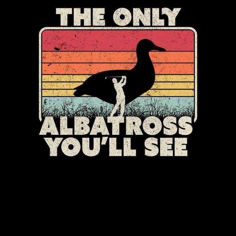 Impression d'albatros. Graphique de golf rétro et drôle