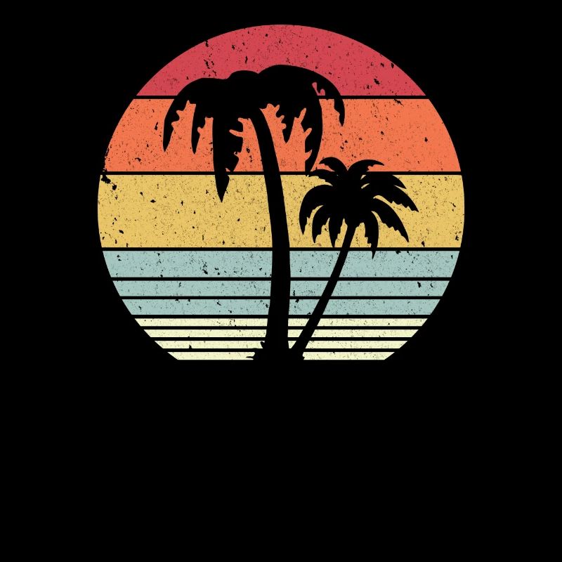 Palmier, rétro tropical, graphique de plage