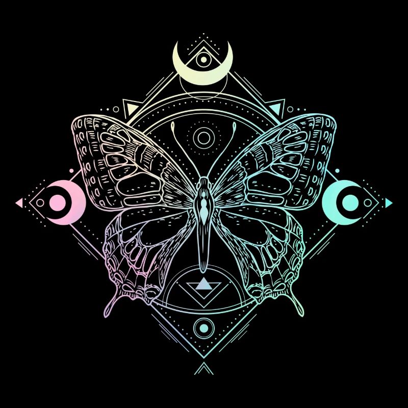 Pastel Goth Moon Gothic Crescent Moon Butterfly