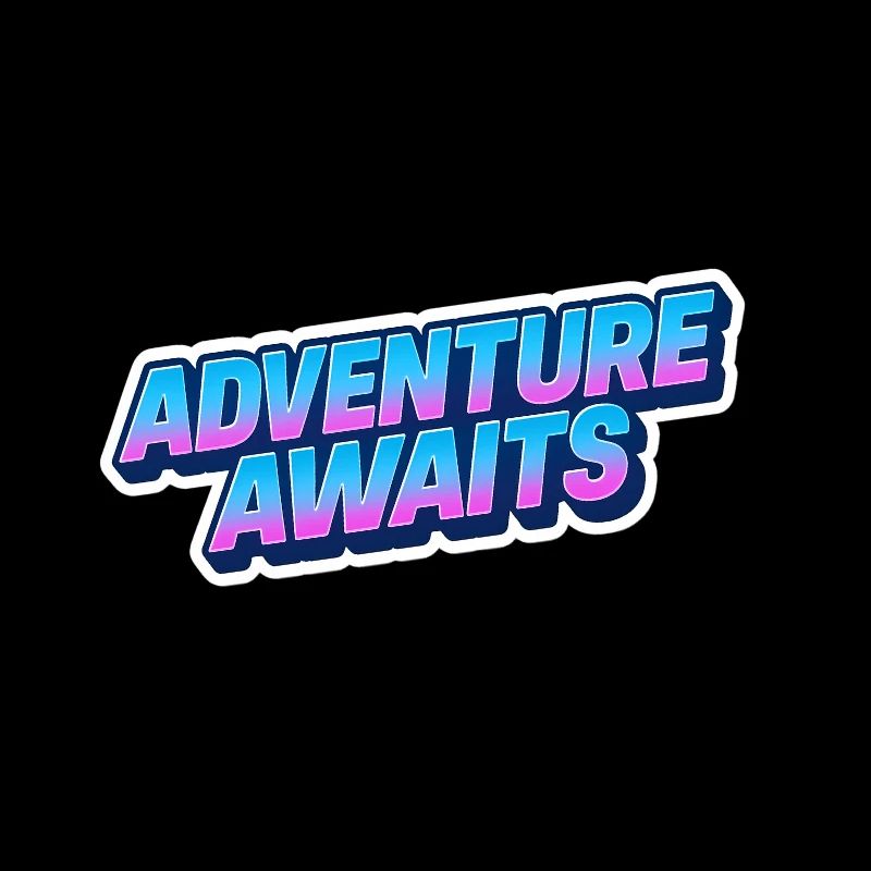 Das Abenteuer wartet – Retro Neon Gradient Aufkleber