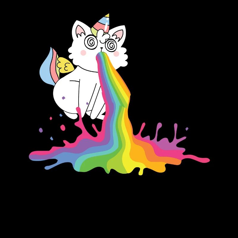 Kotzende Regenbogen Katze - Katzen Geschenk