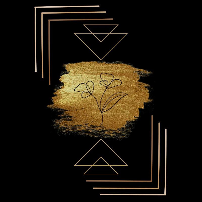 Goldenes, abstraktes Design mit Blume