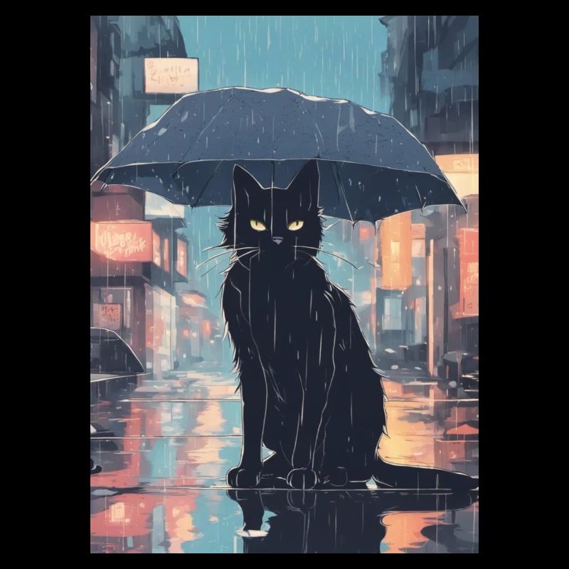 Cute Grumpy Black Cat