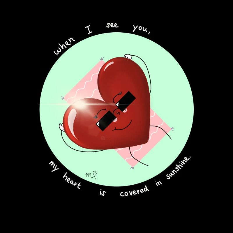 Coeur couvert de soleil