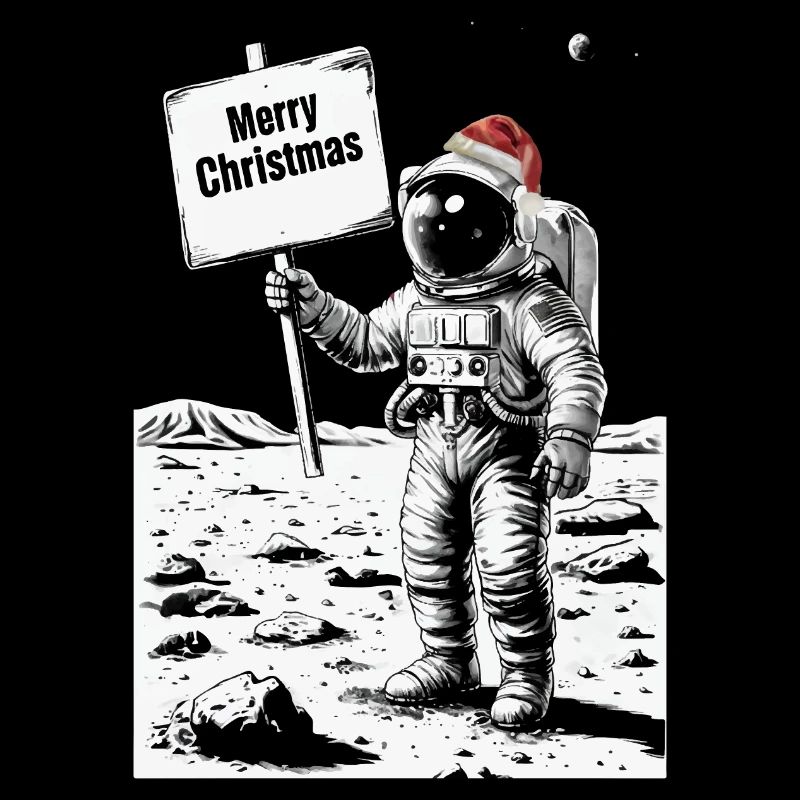 Frohe Weihnachten Astronaut - Feiertag auf dem Mon