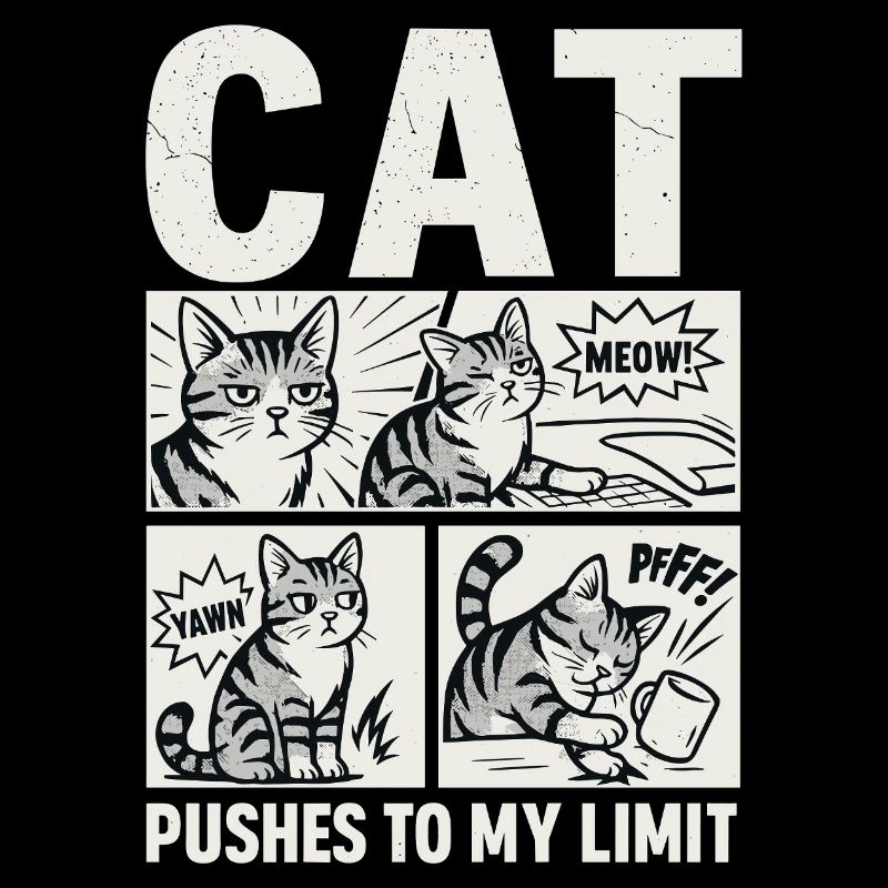 Sarcastic cat in comic style