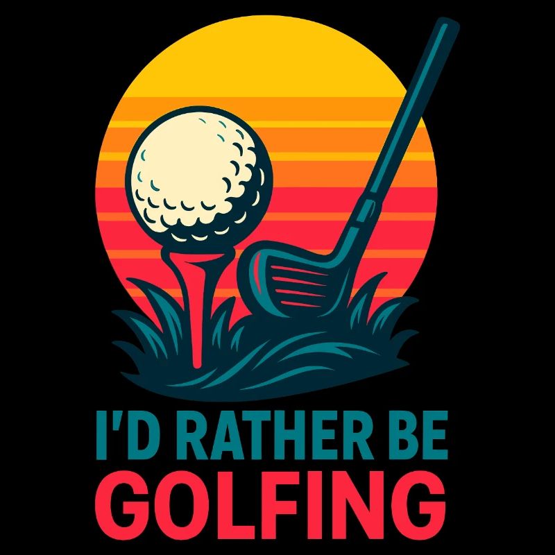 Golfing Retro Sunset