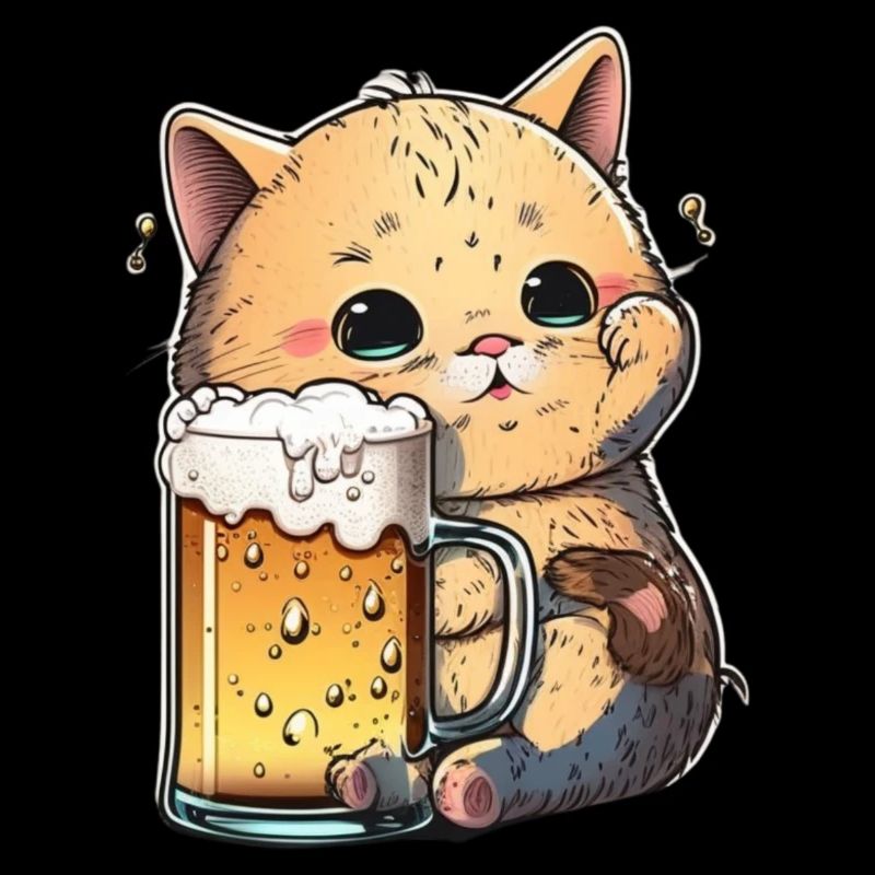Beer-loving cat